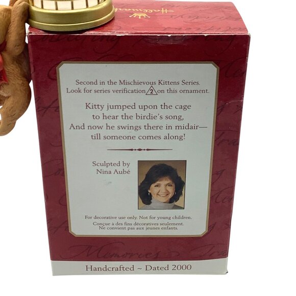 Vtg Hallmark 2000 Keepsake Ornament Mischievous Kittens Collectors Cat Birdcage - Picture 4 of 7